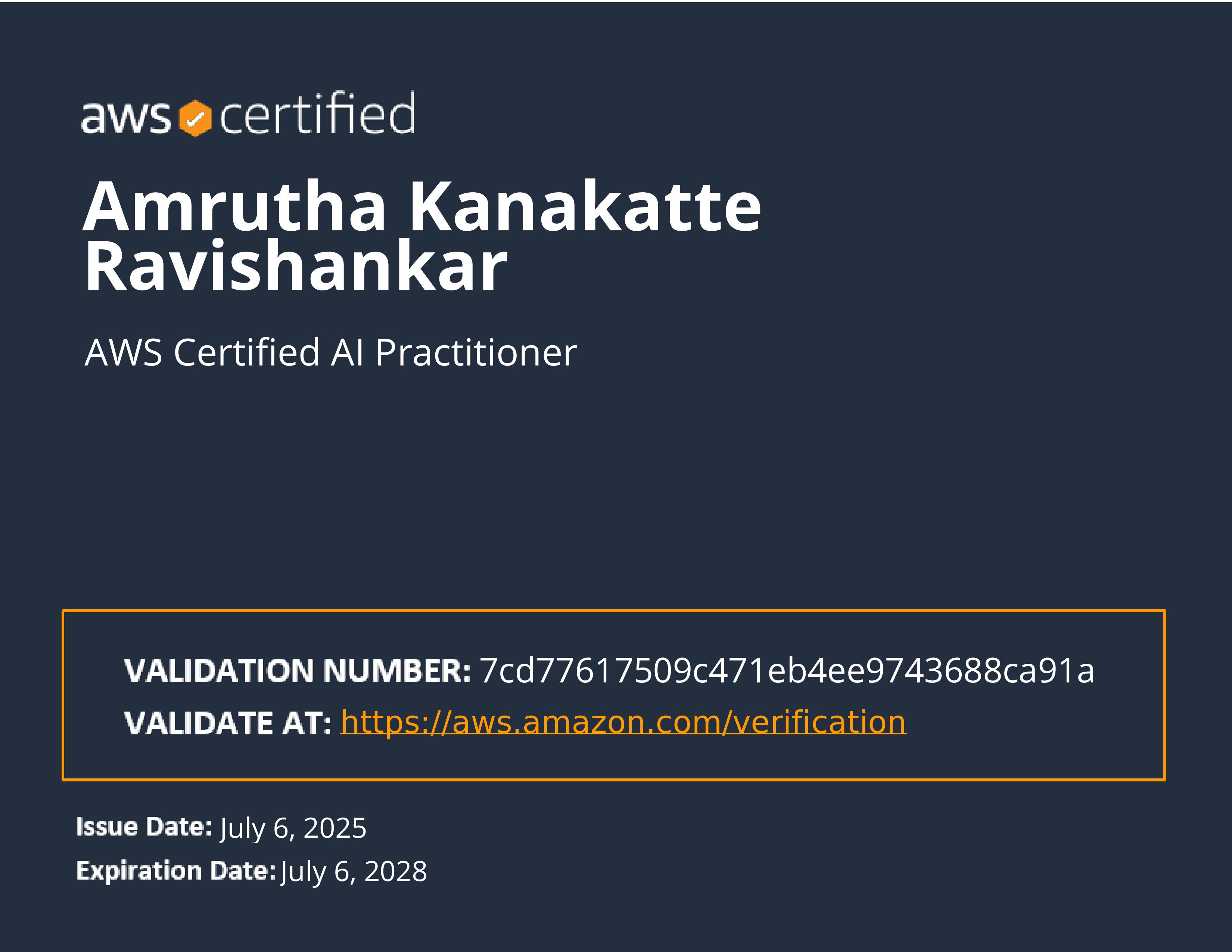 AWS AI Practitioner Certificate