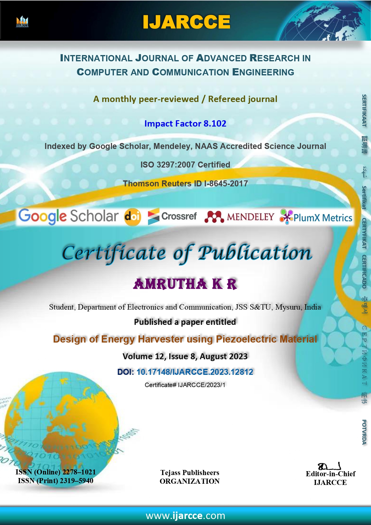 certificate