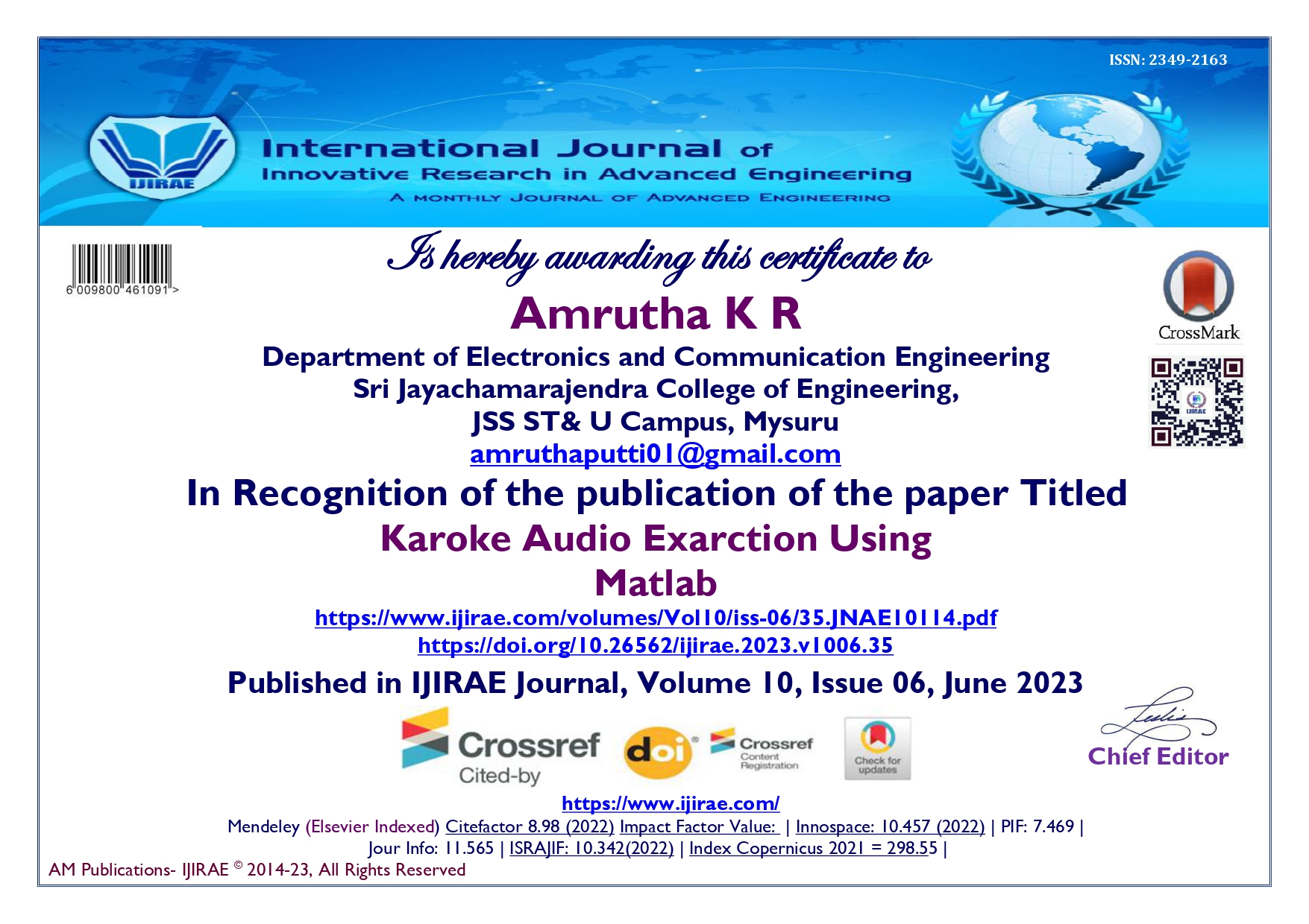 certificate